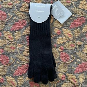 Hannah Rose 100% Cashmere Essential Glove Black with Smart Phone Texting
